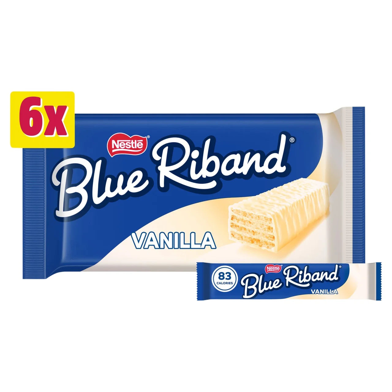 Blue Riband Vanilla White Wafer Biscuit Bar Multipack 6x15g