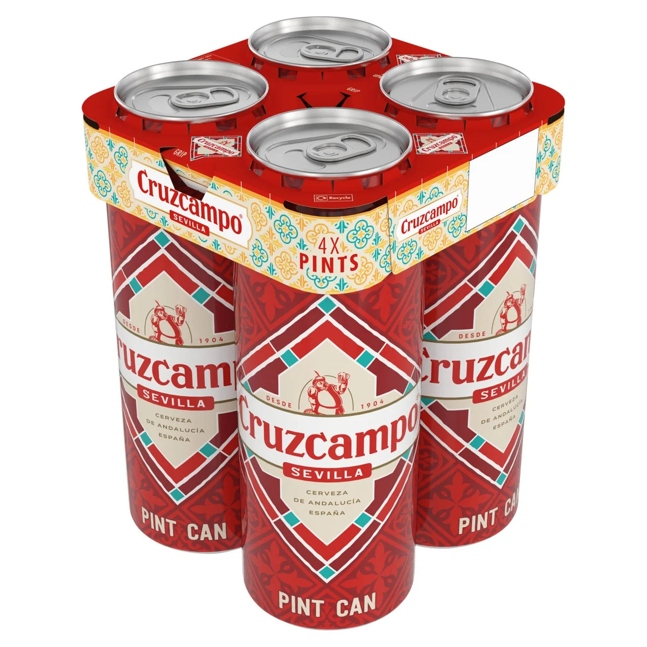 Cruzcampo Sevilla Lager Beer Pint Cans 4 x 568ml