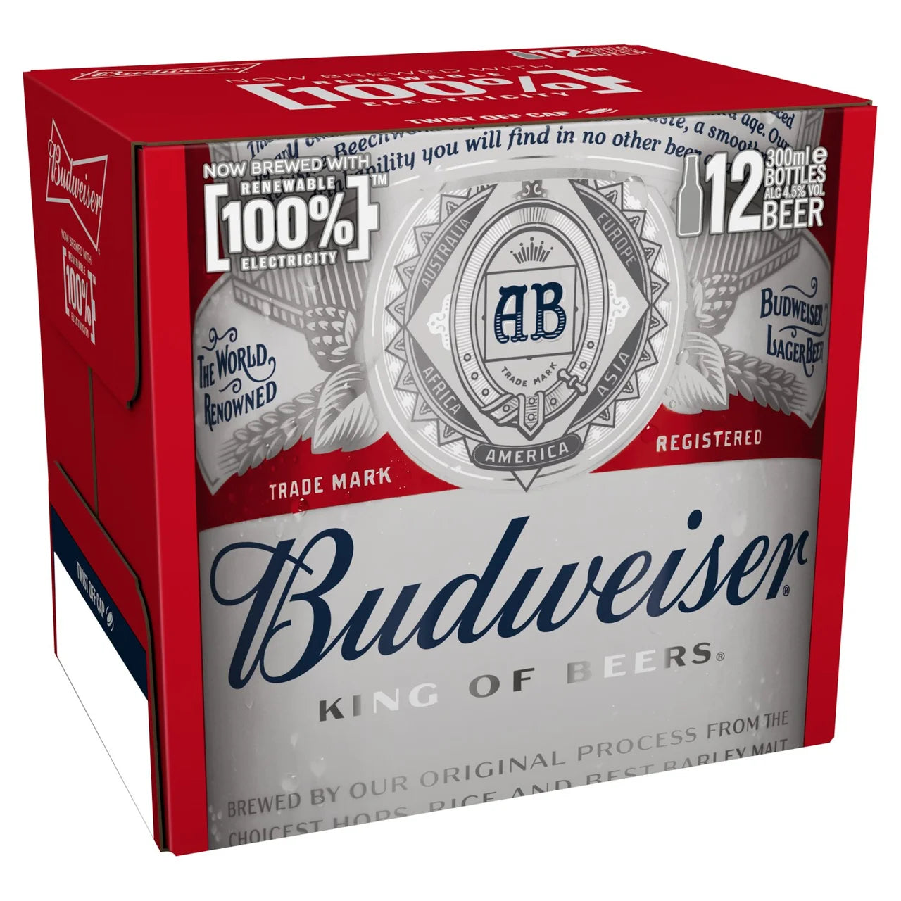 Budweiser Lager Beer Bottles 12x300ml