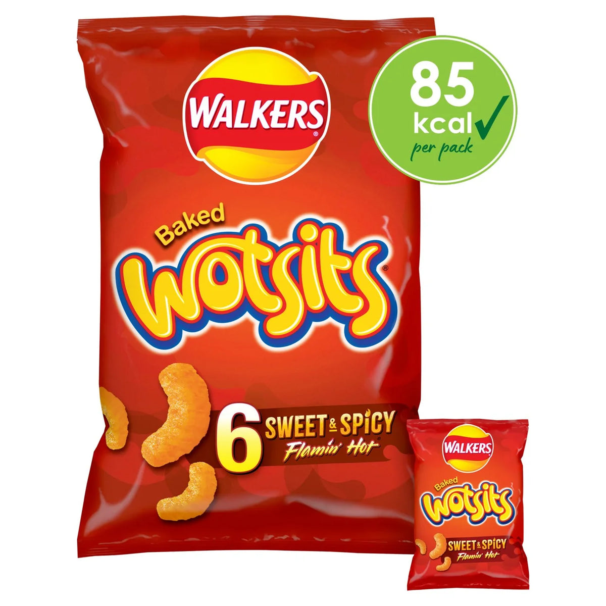 Walkers Wotsits Sweet & Spicy Snacks Multipack Crisps 6x16g