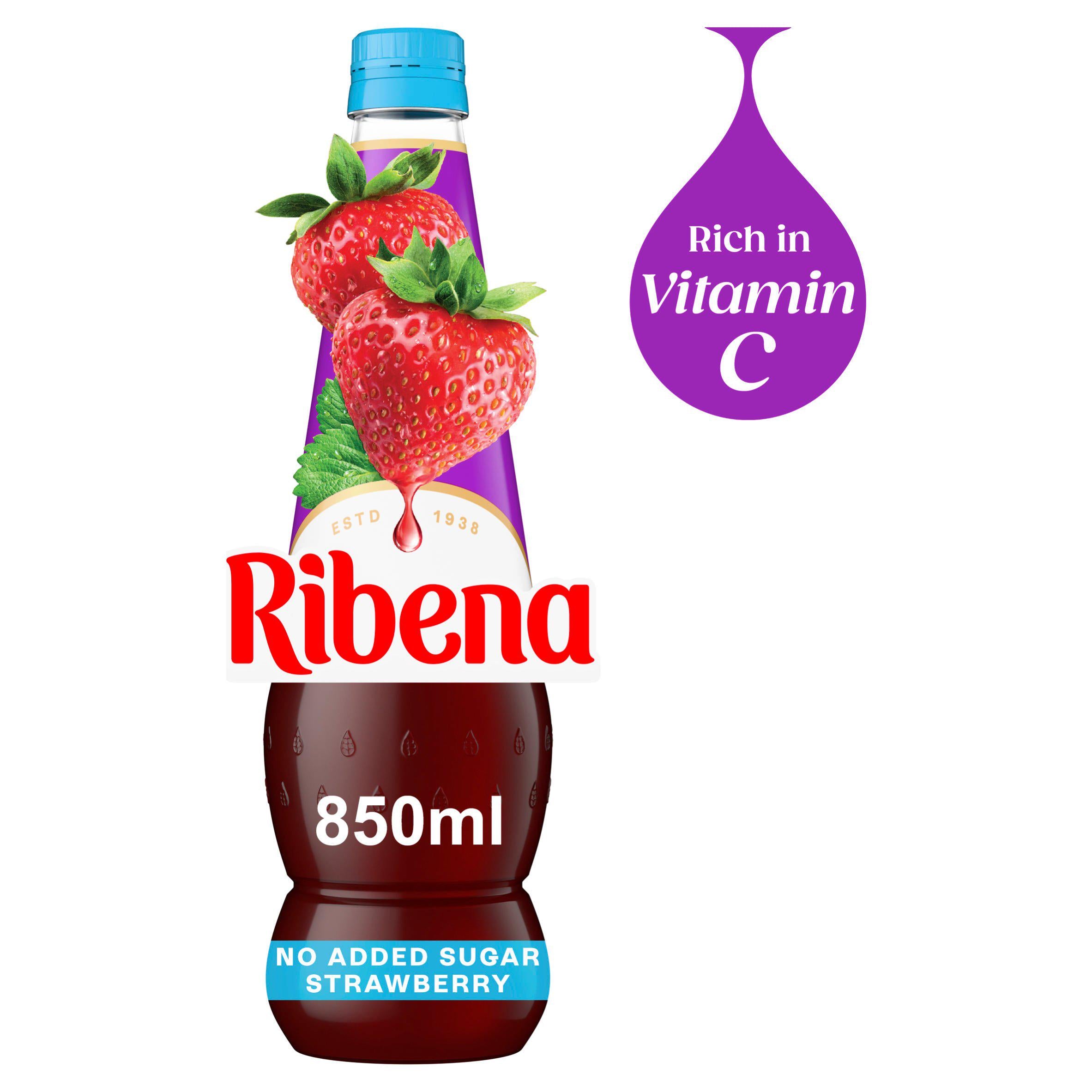 Ribena Strawberry No Added Sugar Squash 850ml