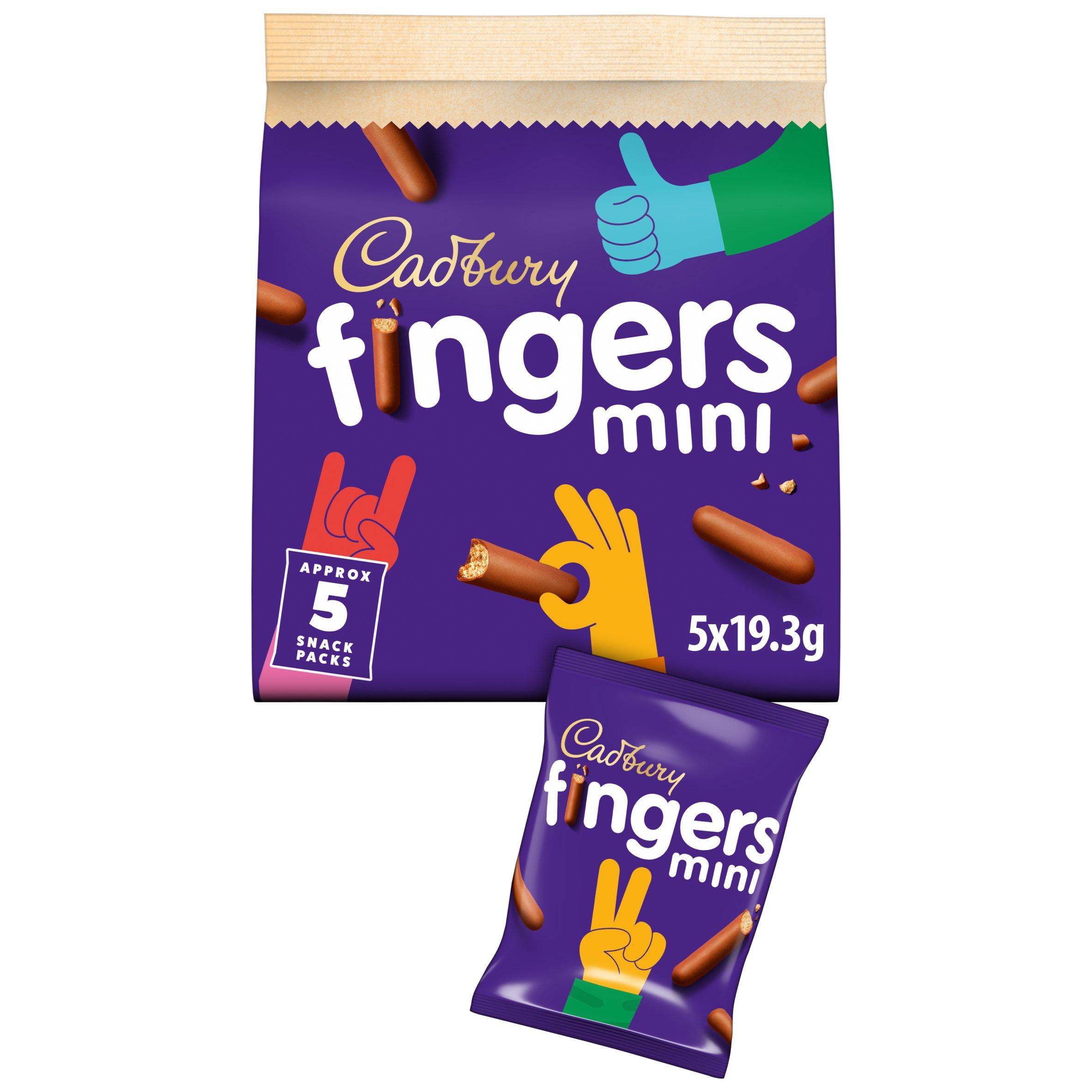 Cadbury Mini Fingers Chocolate Biscuits 5 Pack Multipack 5 x 19.3g