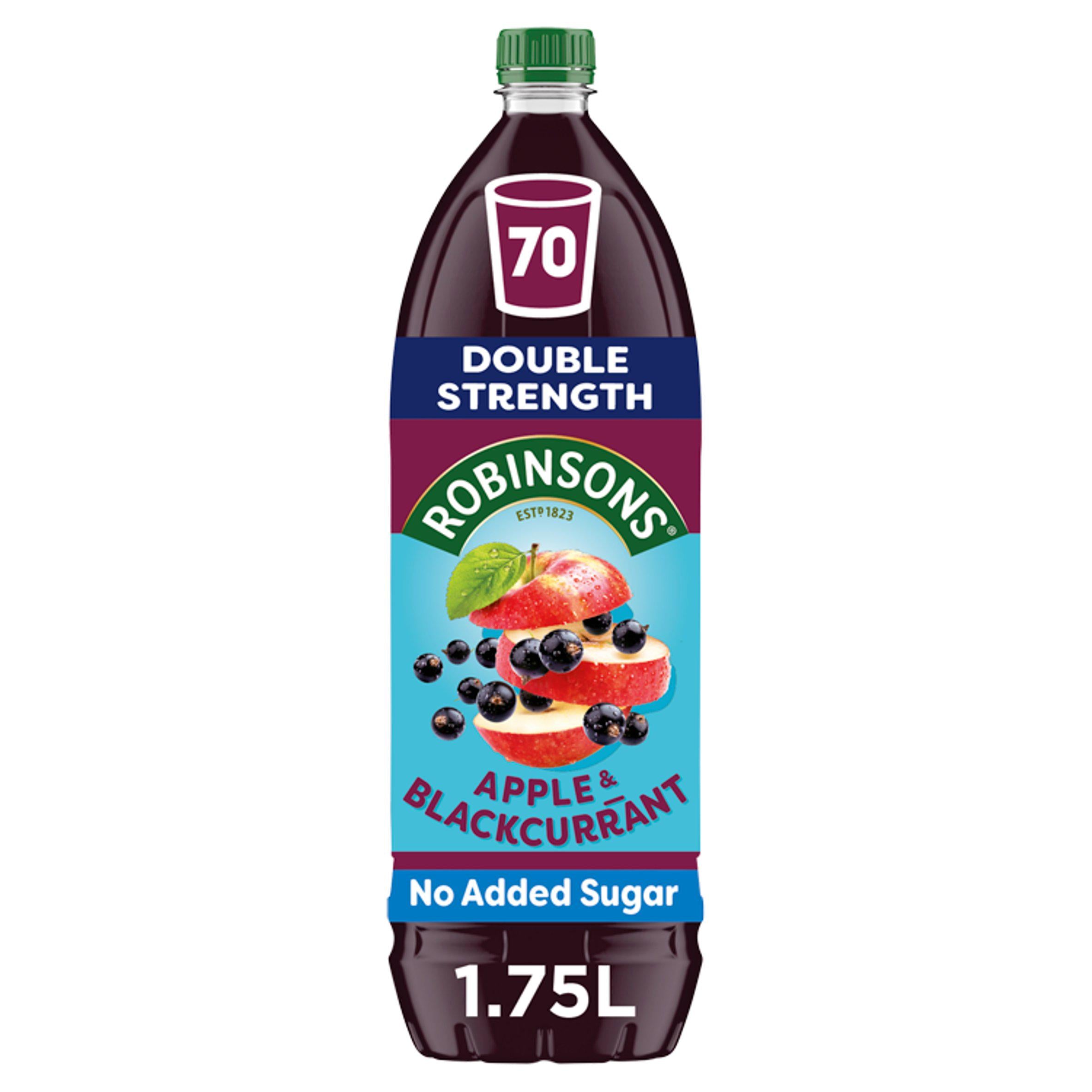Robinsons Double Strength No Added Sugar Squash Apple & Blackcurrant Squash 1.75 Litre