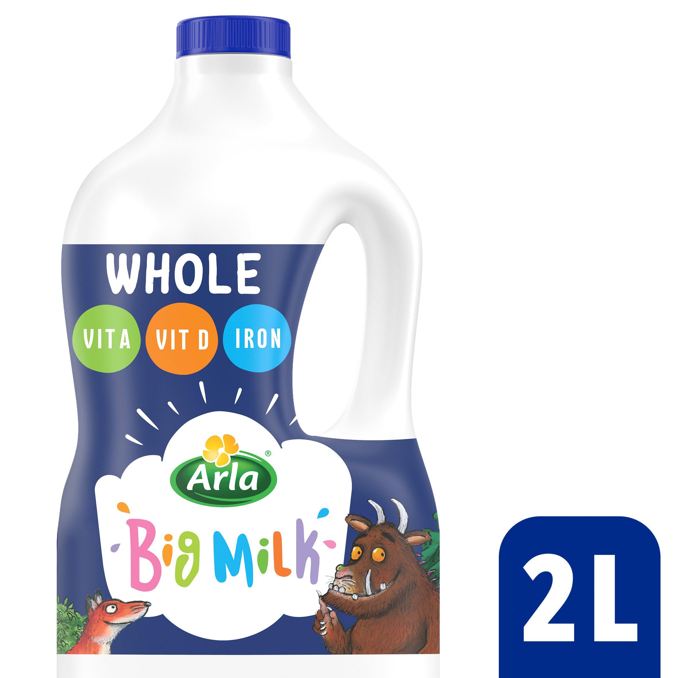 Arla Big Filtered Milk Vitamin Enriched Whole Milk for Kids 1+ 2 Litre