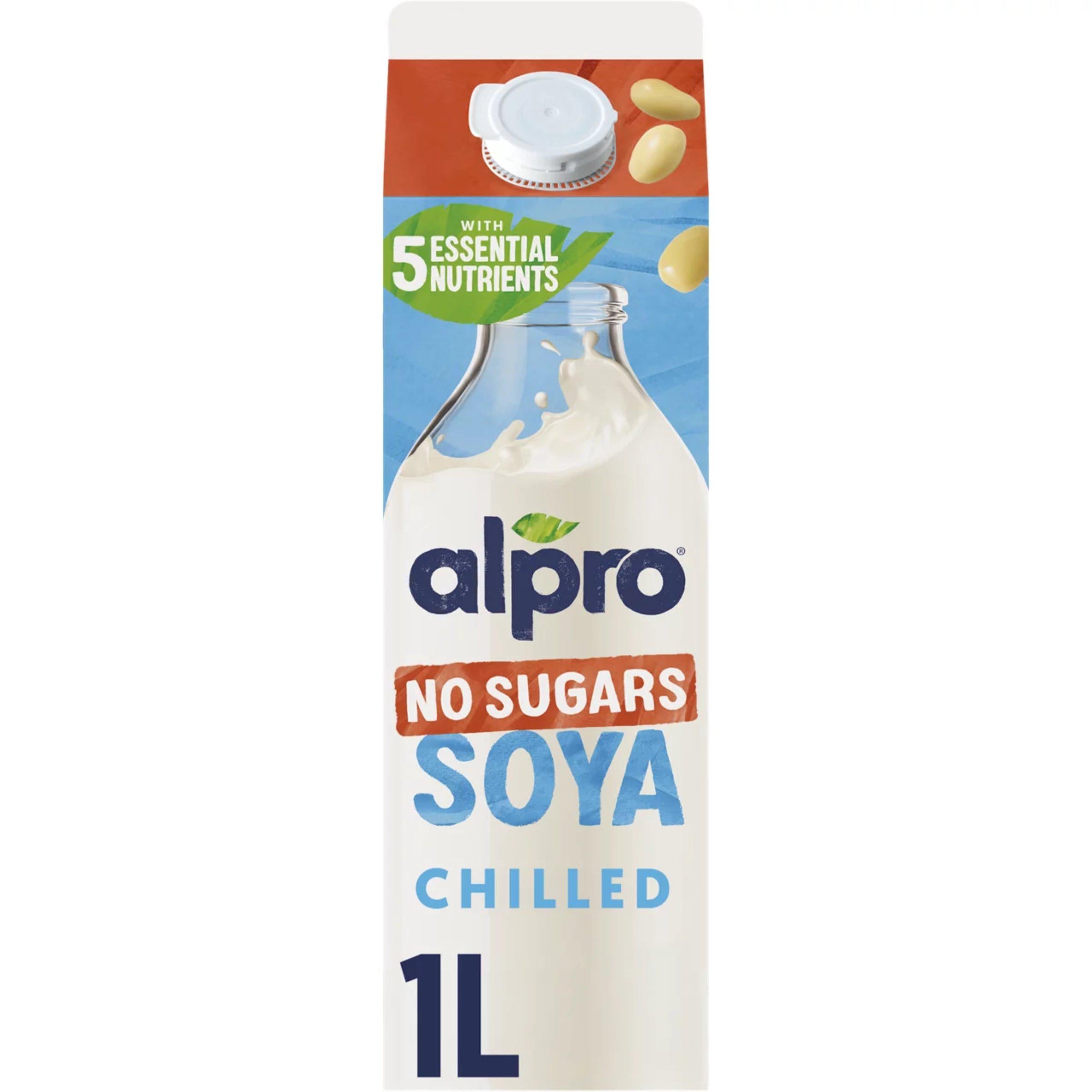 Alpro Soya Milk No Sugars Chilled Dairy Alternative 1 Litre