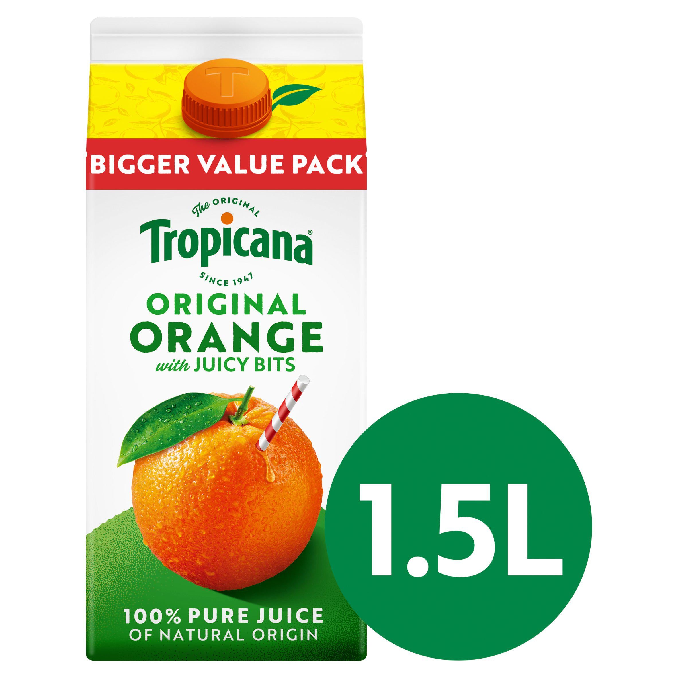 Tropicana Original Orange Fruit Juice with Juicy Bits 1.5 Litre