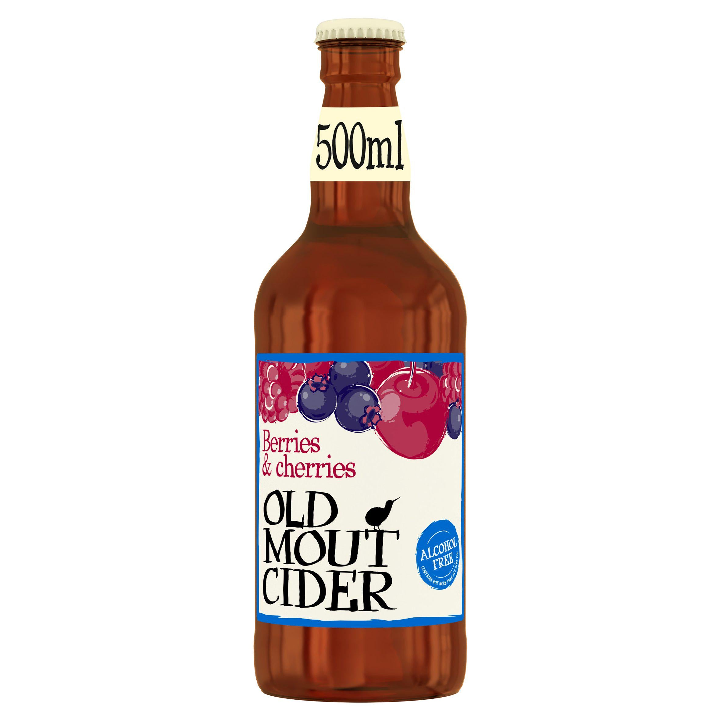 Old Mout Cider Alcohol Free Berries & Cherries Bottle 500ml