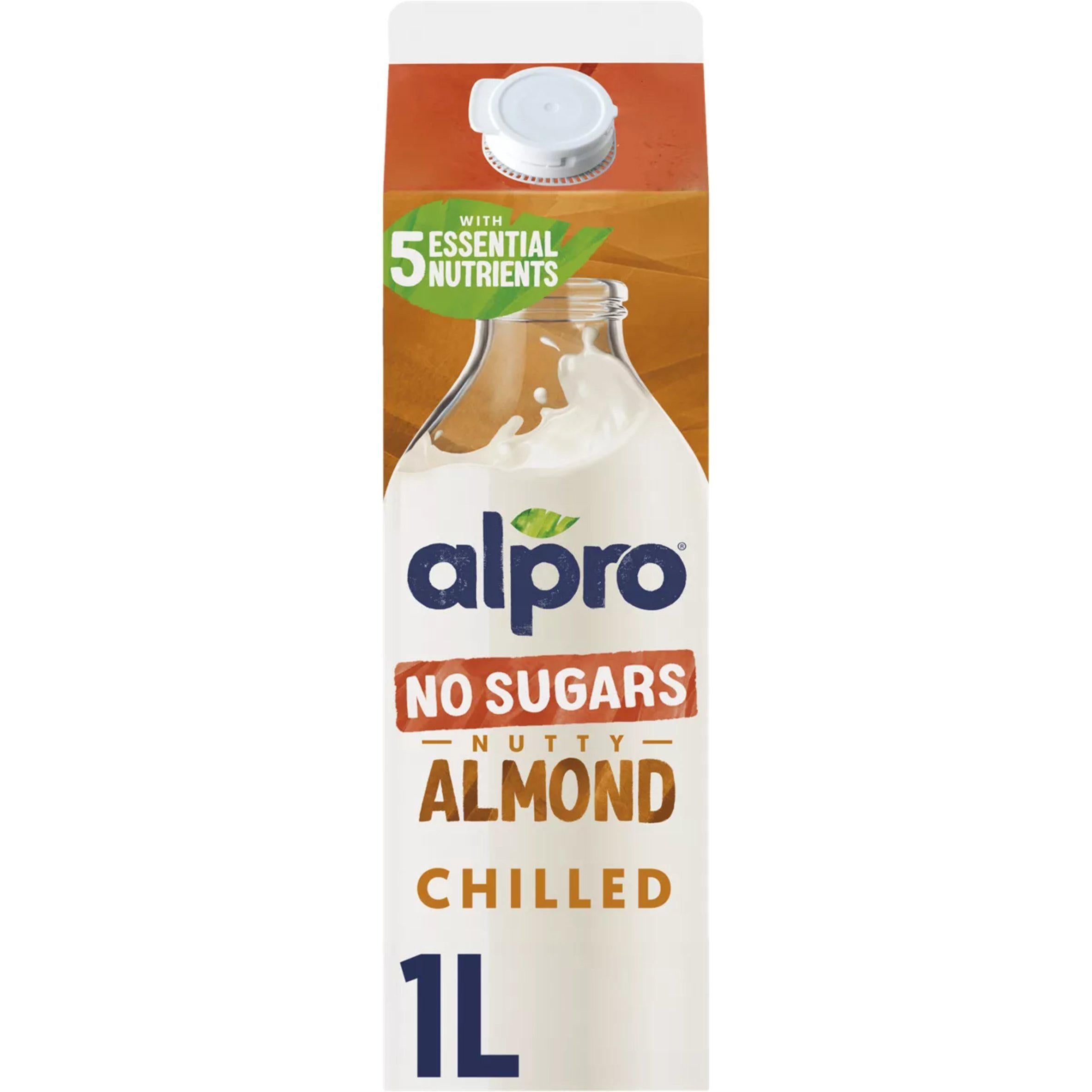 Alpro Almond Milk No Sugars Chilled Dairy Alternative 1 Litre
