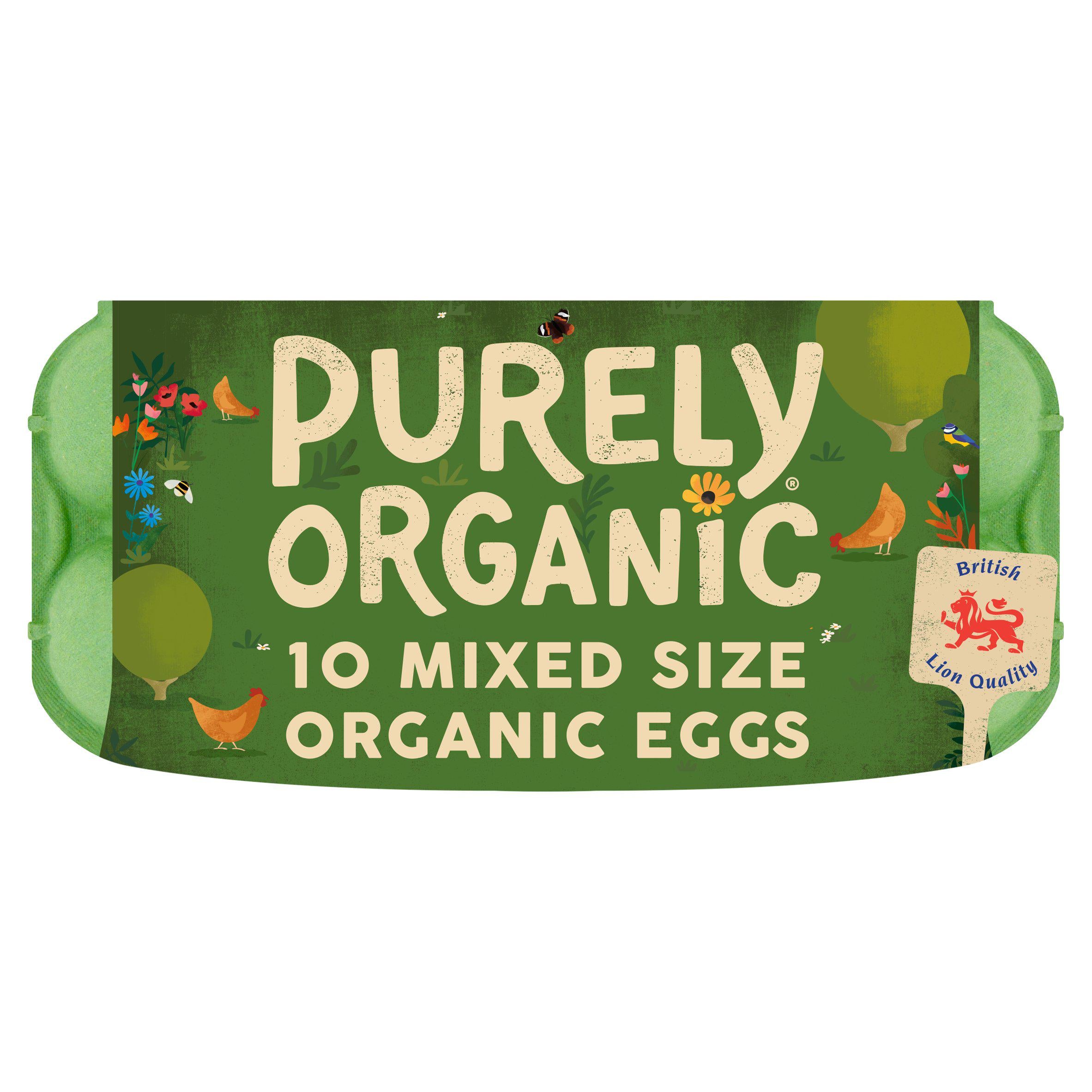 Purely Organic Free Range Mixed Weight Eggs x10