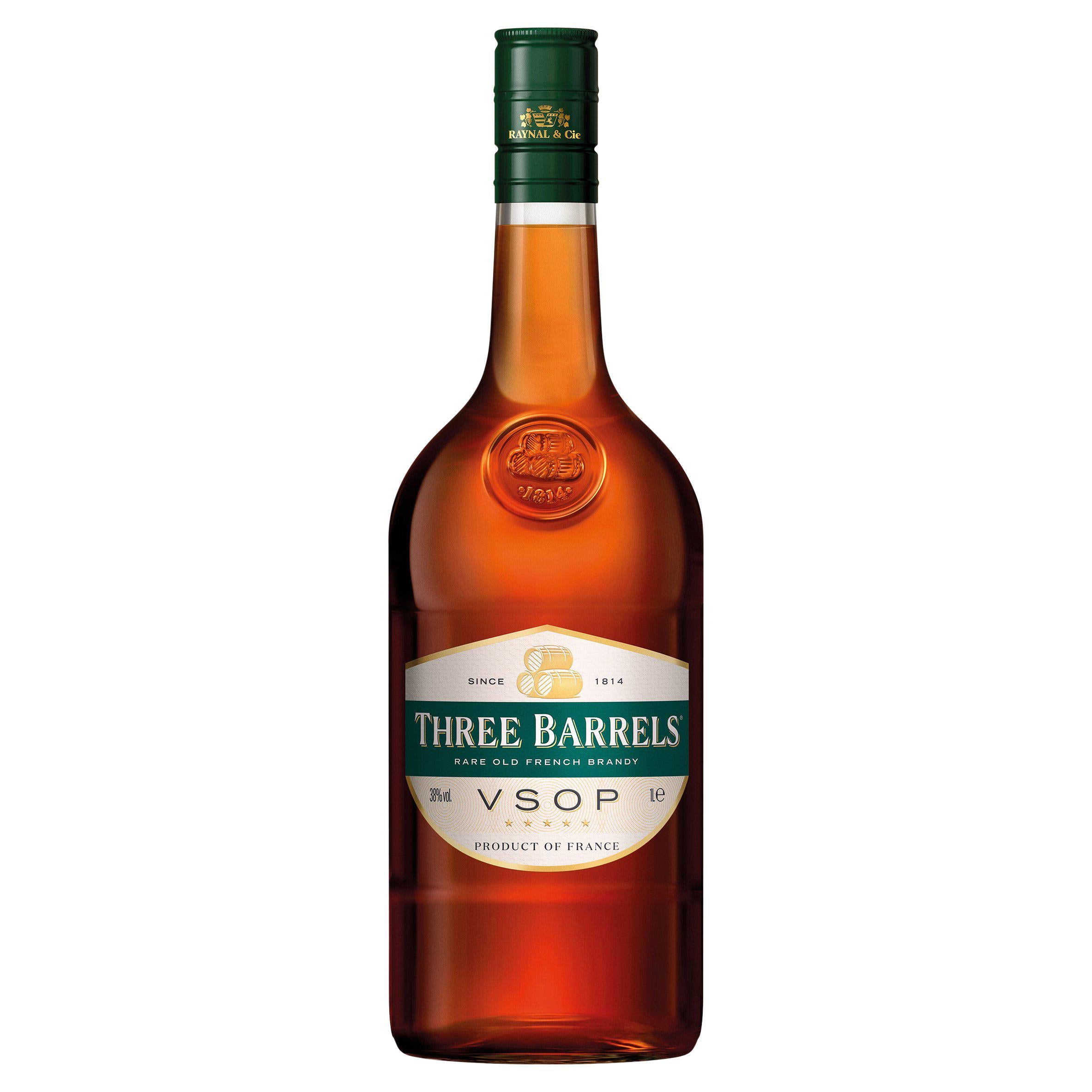 Three Barrels Rare Old French Brandy VSOP 1 Litre