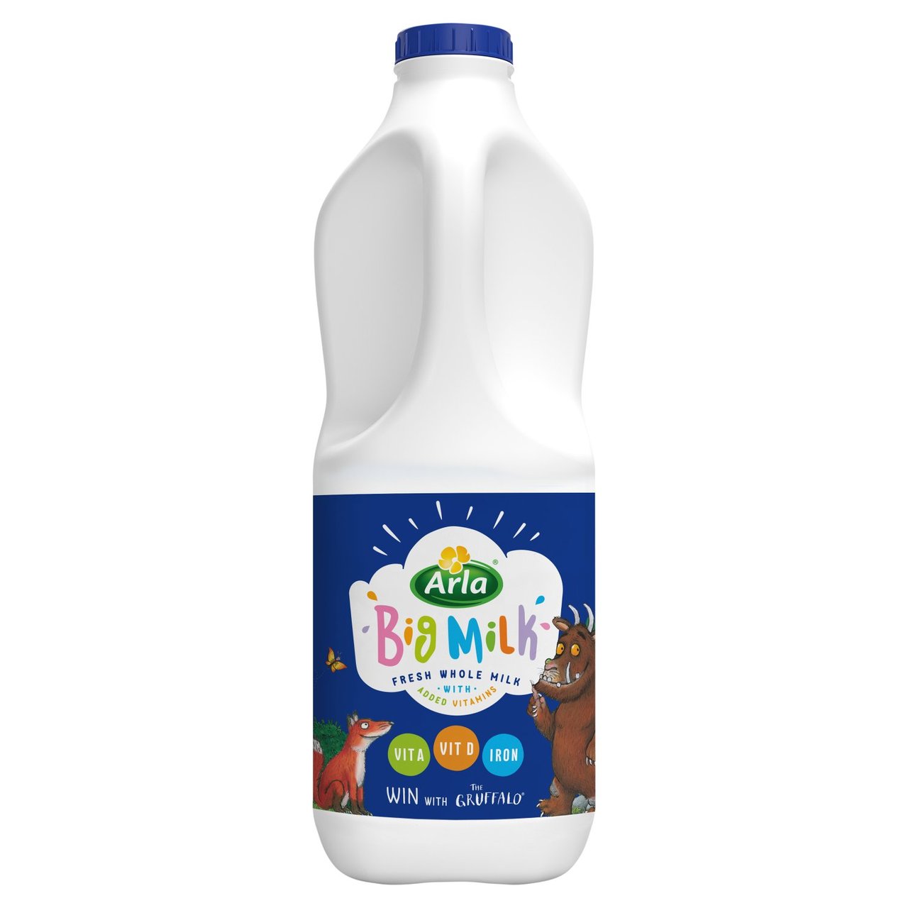 Arla Big Filtered Milk Vitamin Enriched Whole Milk for Kids 1+ 2 Litre