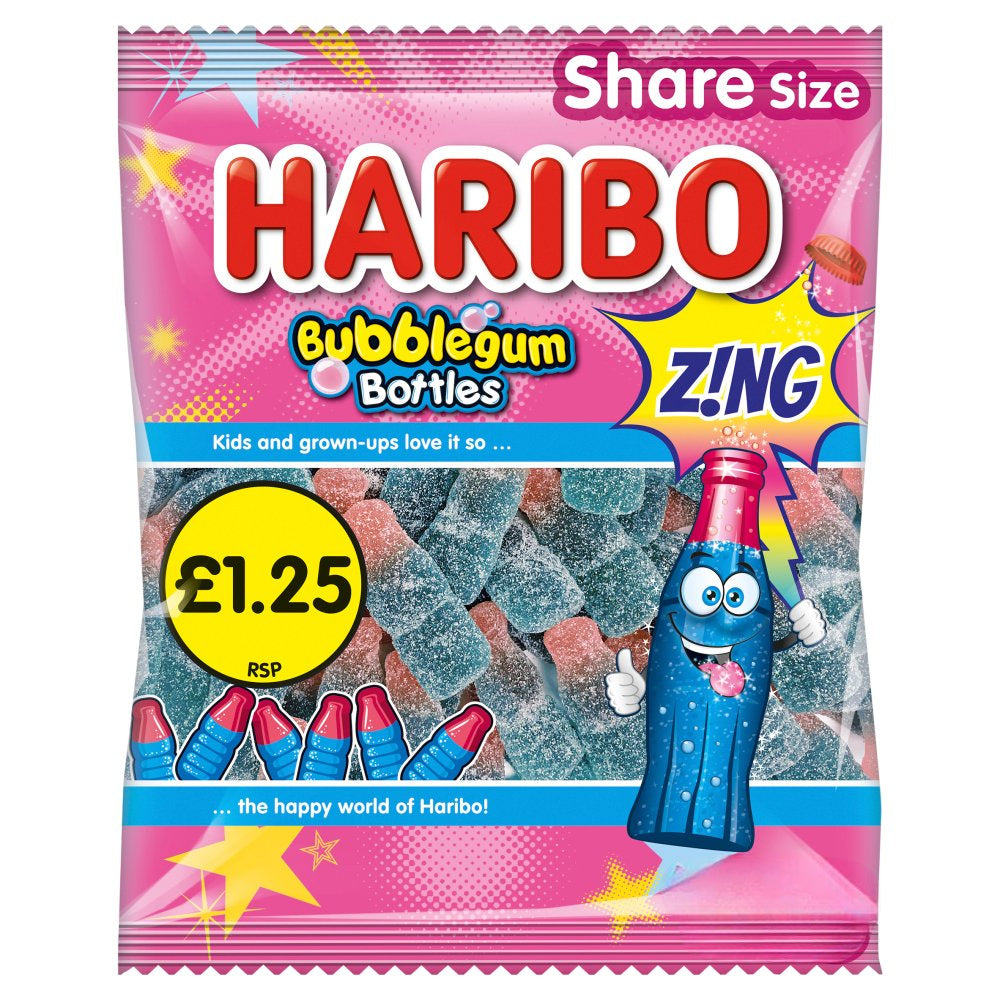 HARIBO Bubblegum Bottles Zing 140g