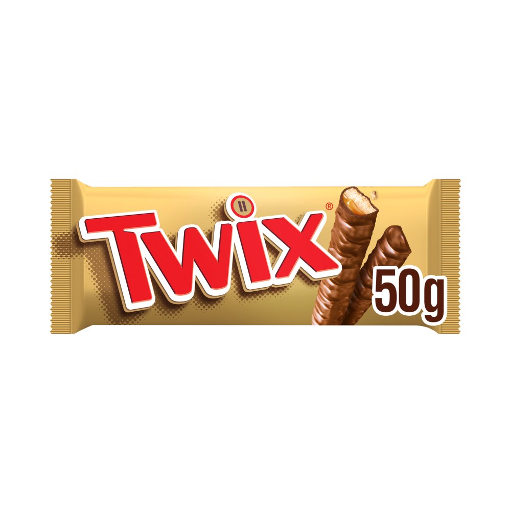 Twix Caramel & Milk Chocolate Fingers Biscuit Snack Bar 50g