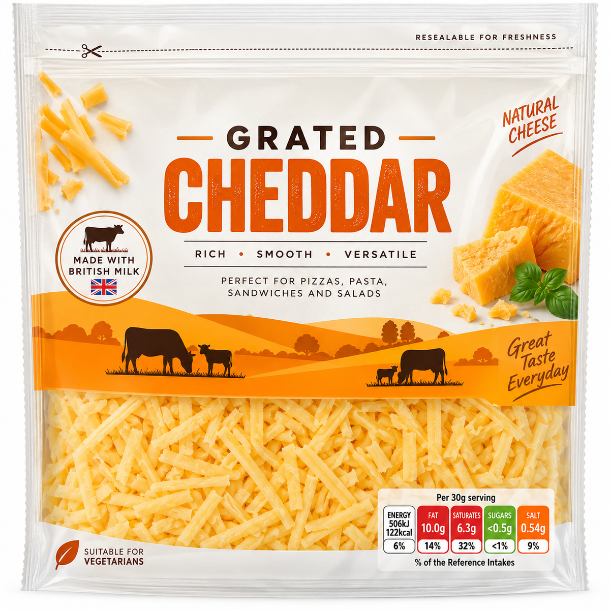 Grated Cheddar Cheese (S.S.C) 500g