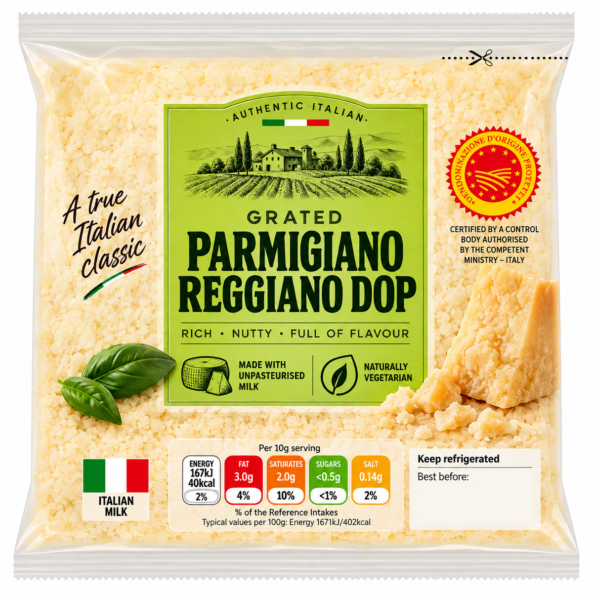 Grated Parmigiano Cheese 60g