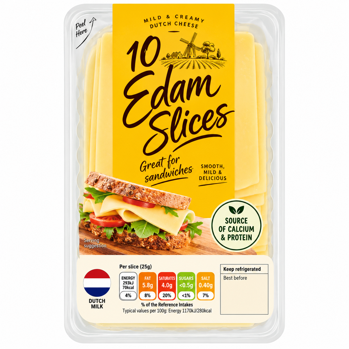 Edam Cheese Slices 250g