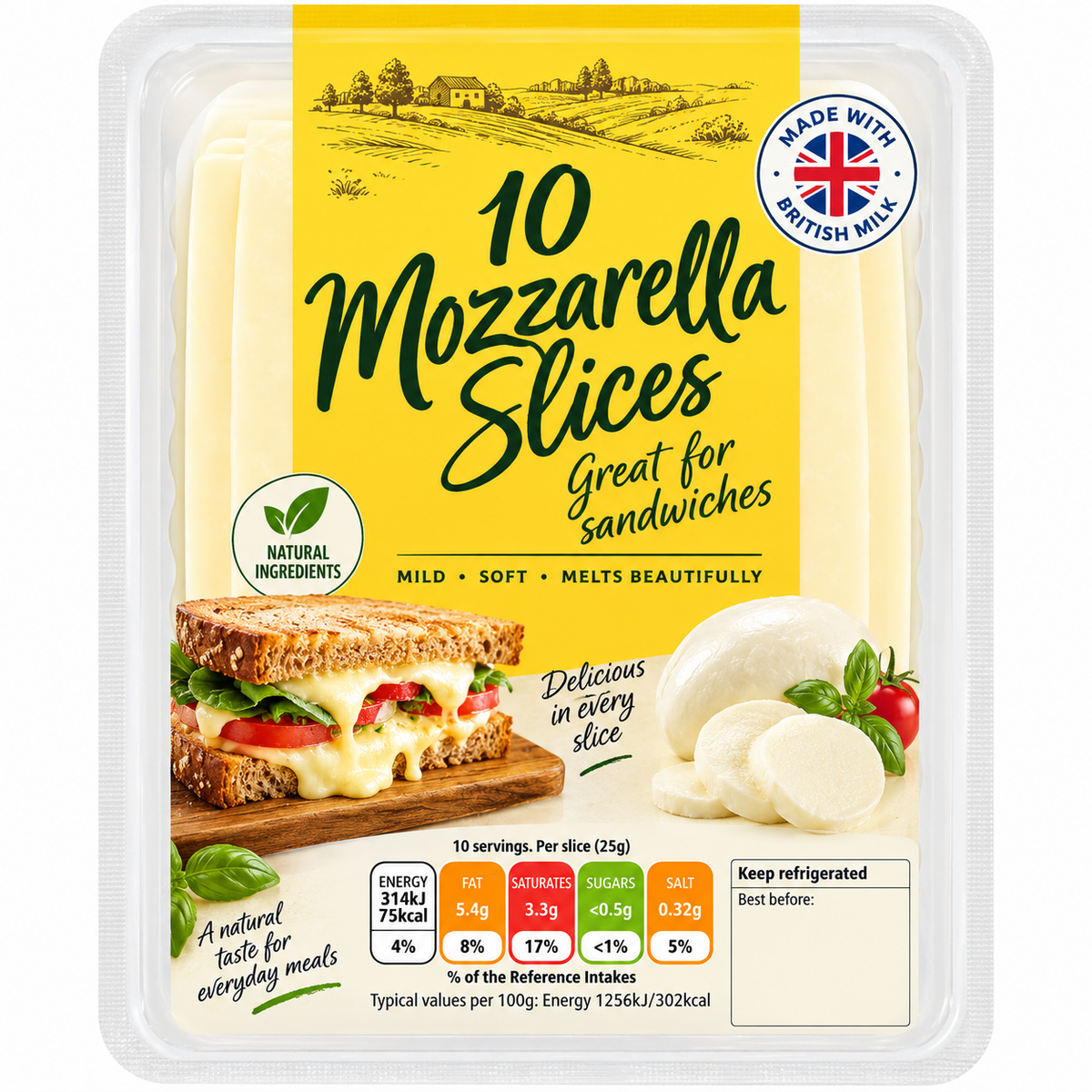 Mozzarella Slices 250g