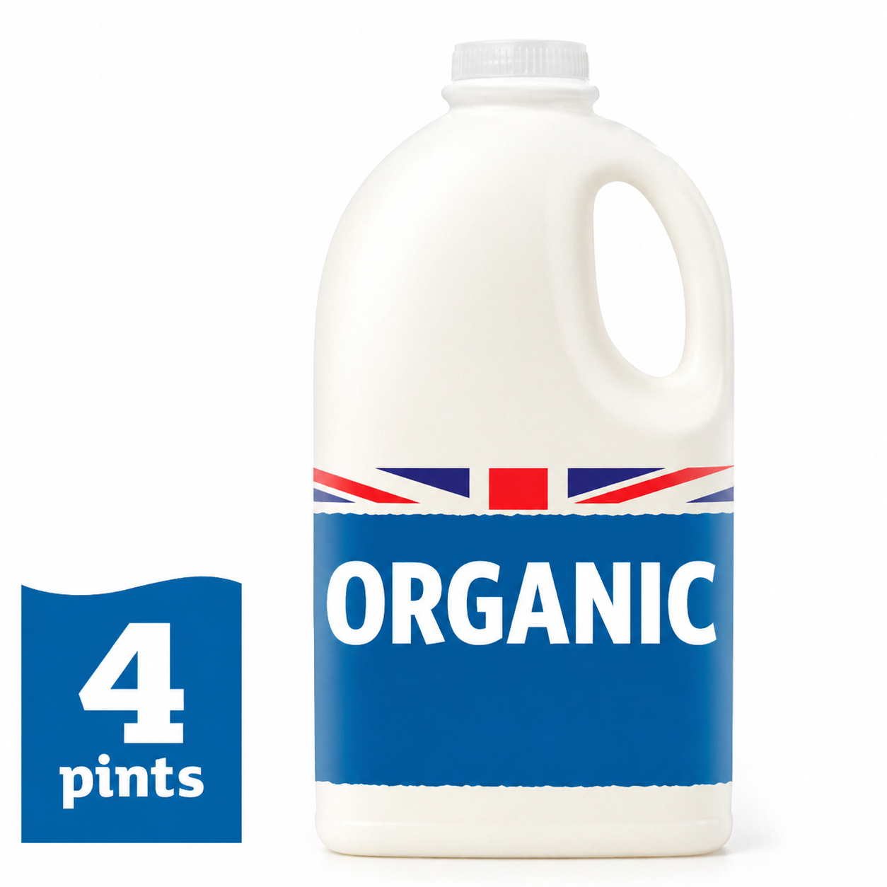 British Organic Whole Milk 2.27L (4 Pint)