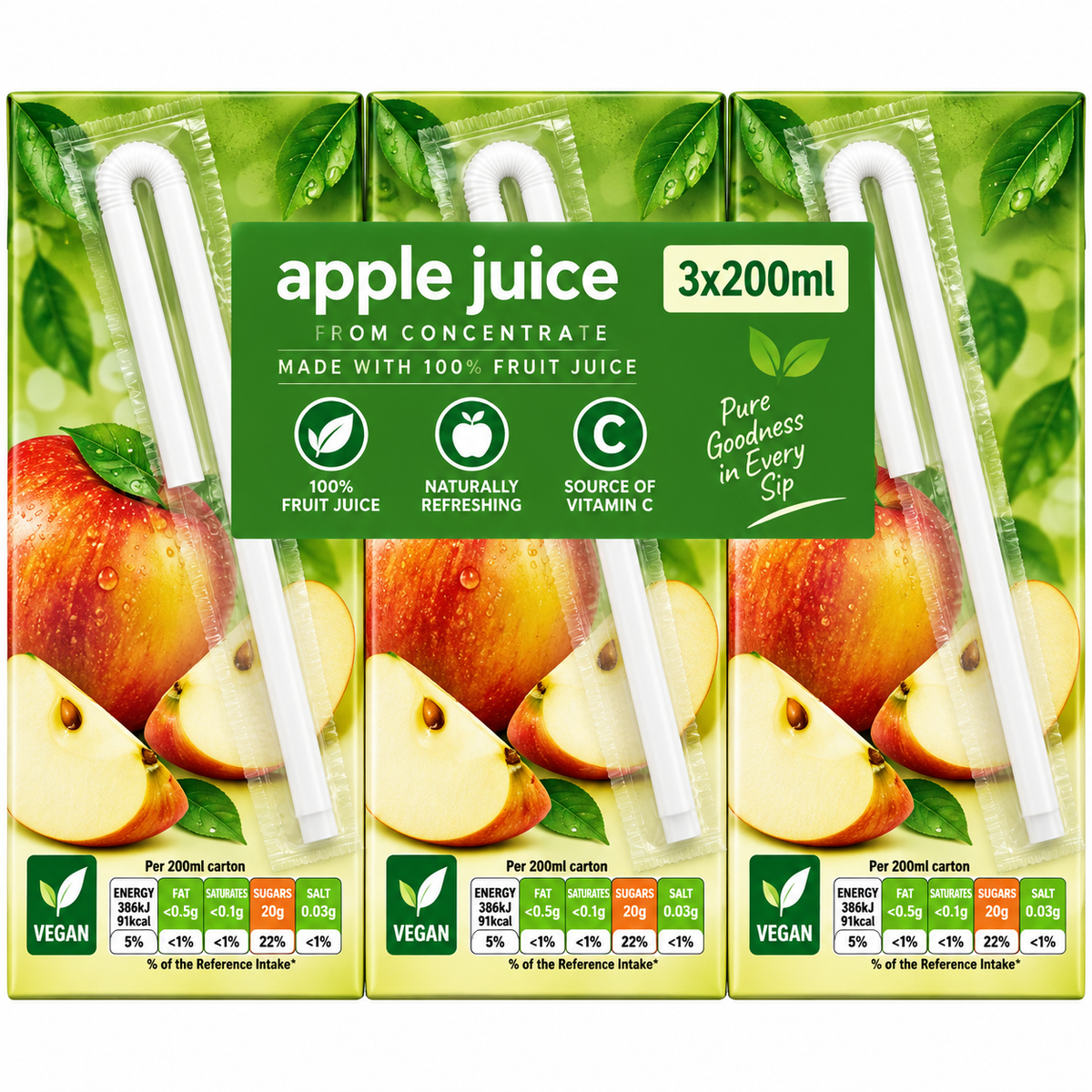 Pure Apple Juice 3x200ml