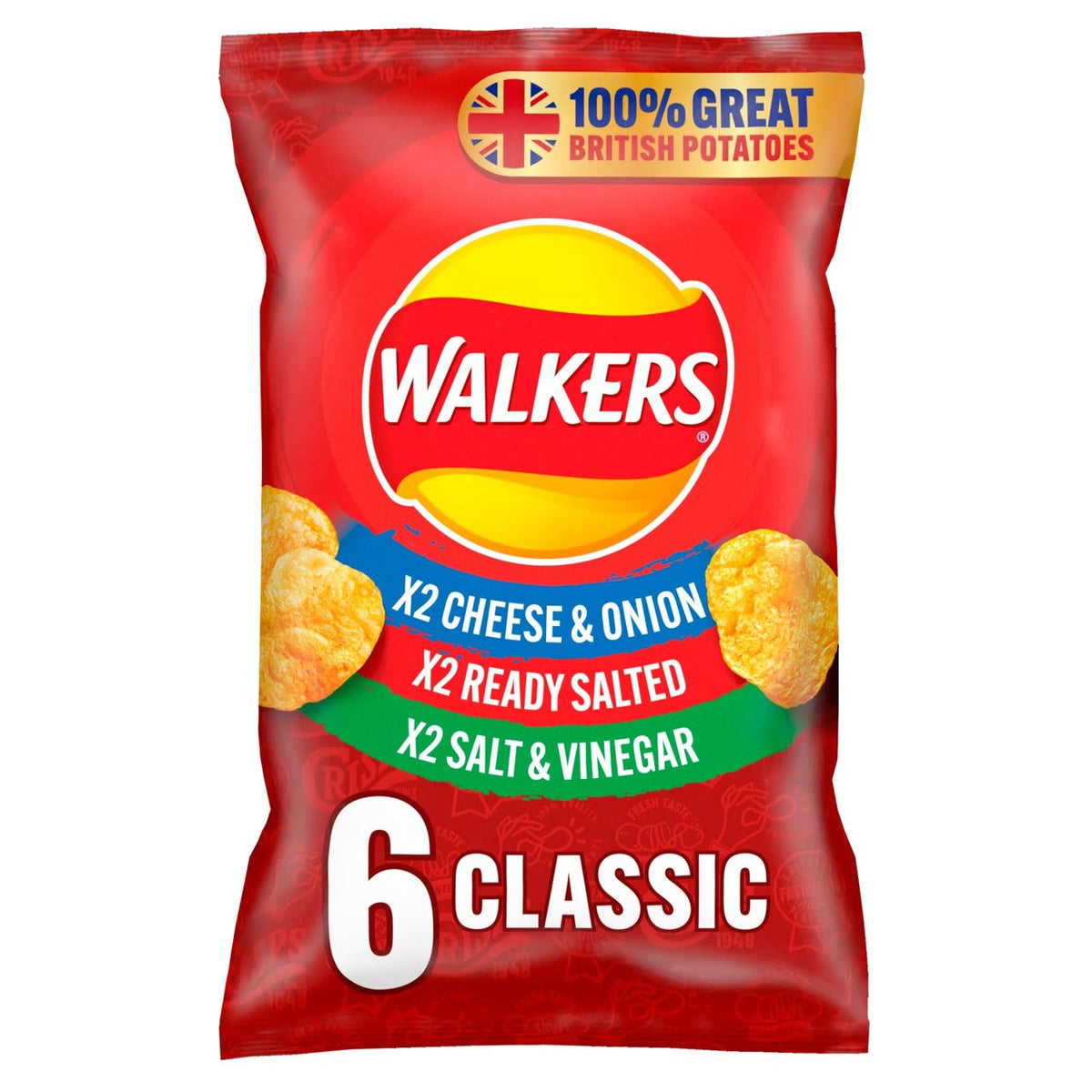 Walkers Classic Variety Multipack Crisps 6x25g - Moo Local