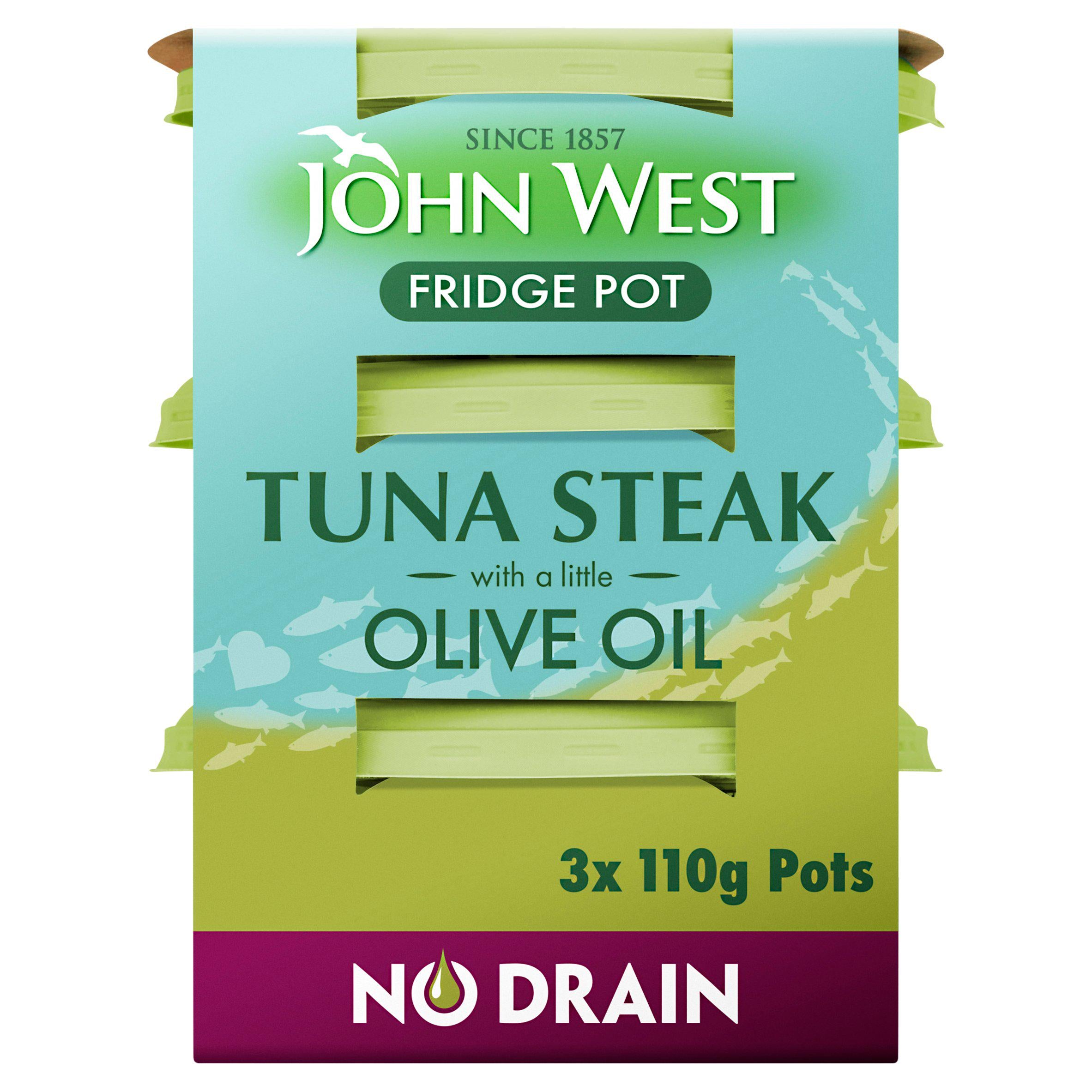 John West No Drain Fridge Pot Tuna Steak with a Little Olive Oil 3 x 110g - Moo Local