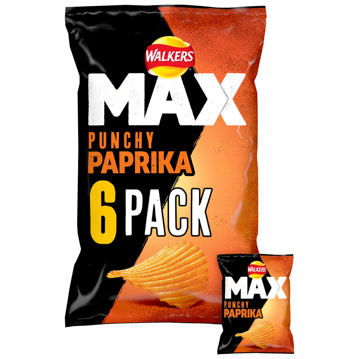 Walkers Max Paprika Crisps 6x27g - Moo Local