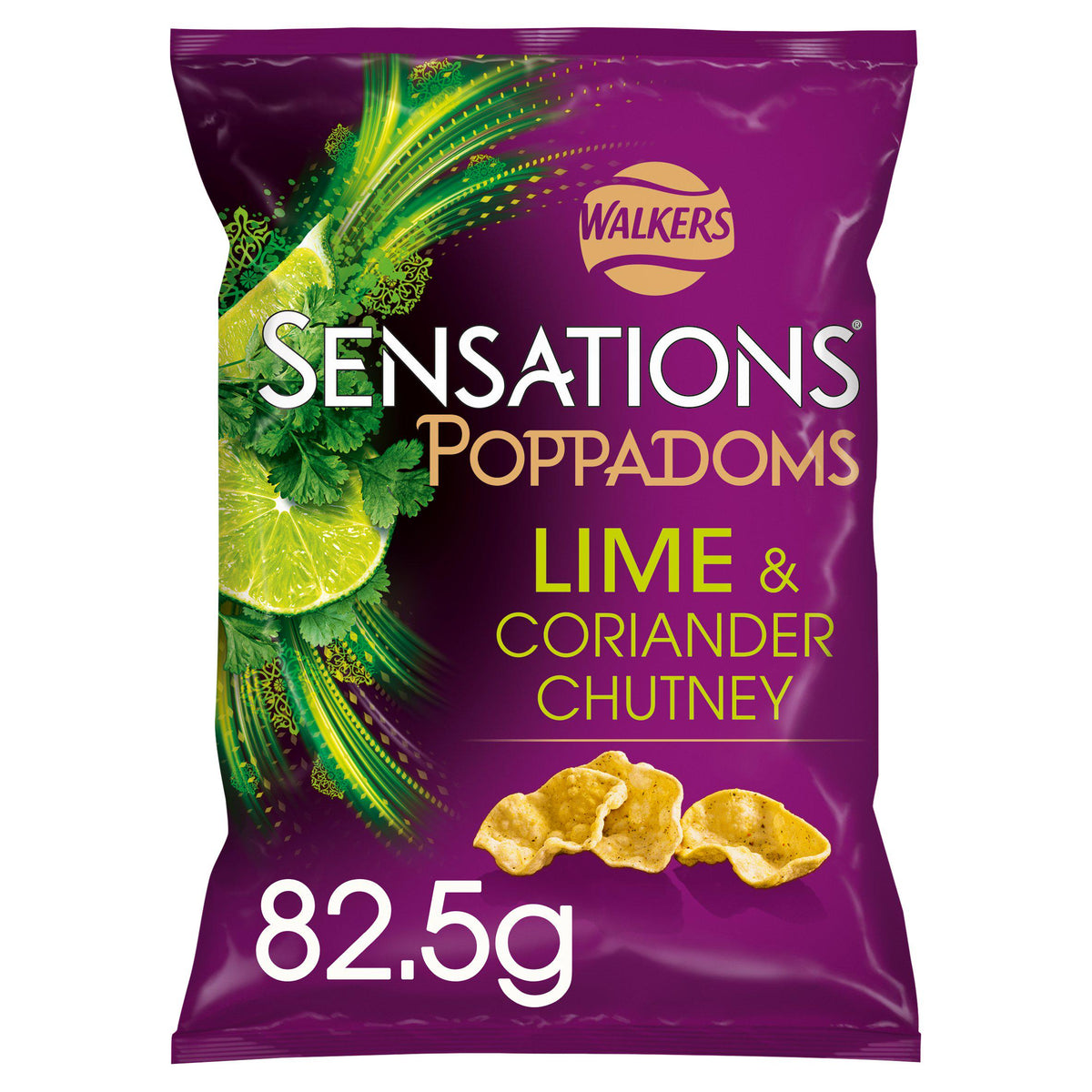 Sensations Lime & Coriander Chutney Poppadoms 82.5g - Moo Local