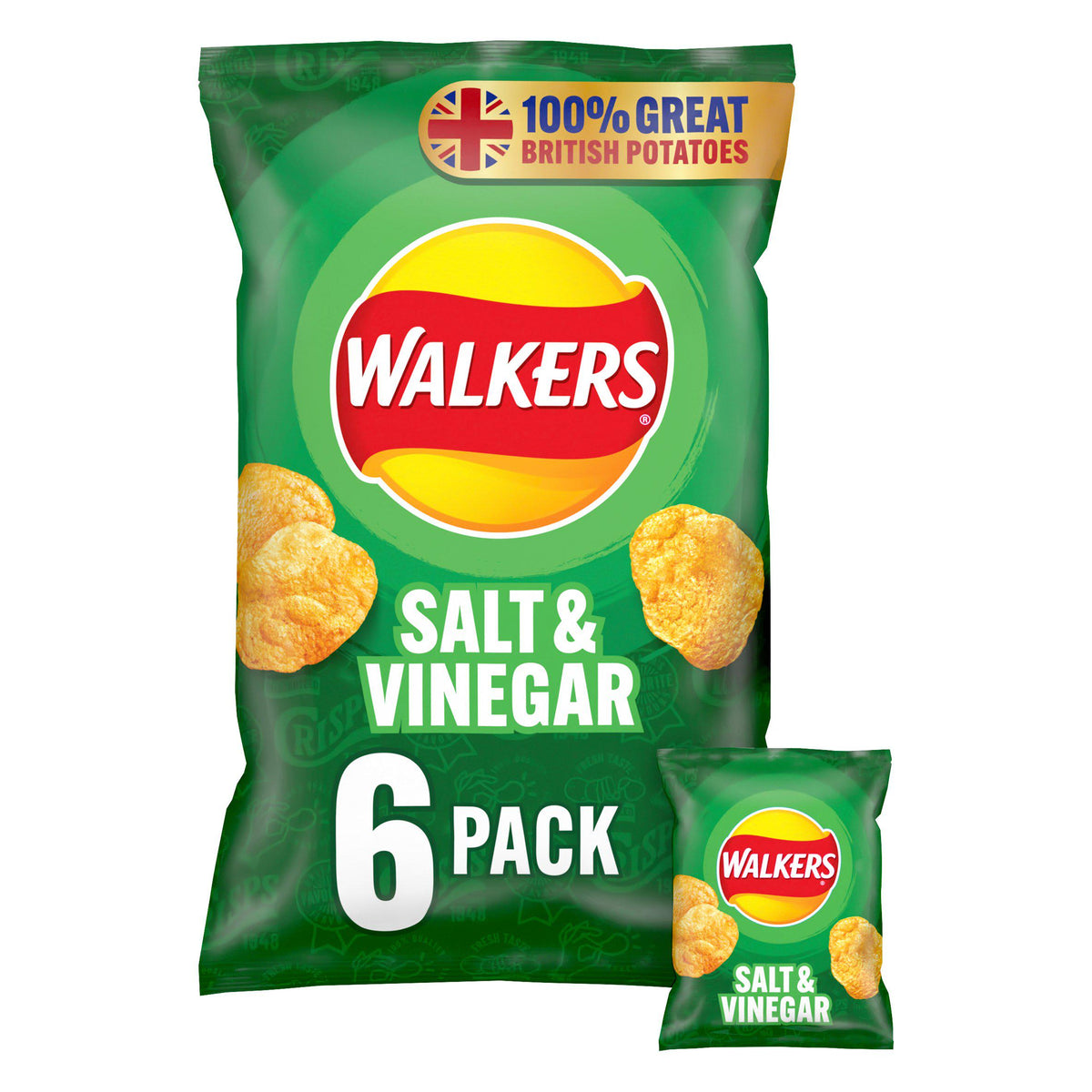 Walkers Salt & Vinegar Multipack Crisps 6x25g - Moo Local