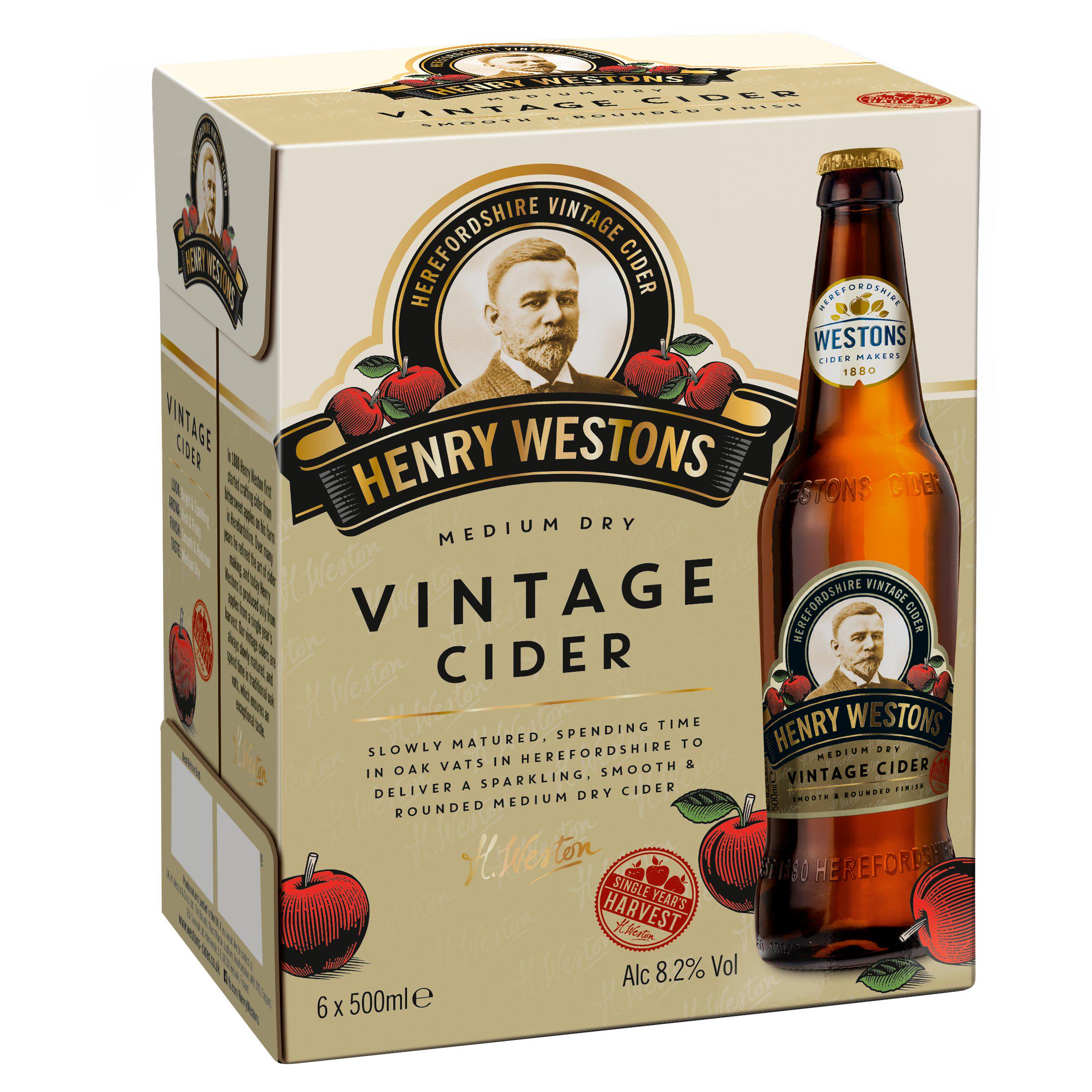 Henry Westons Medium Dry Vintage Cider 6x500ml - Moo Local
