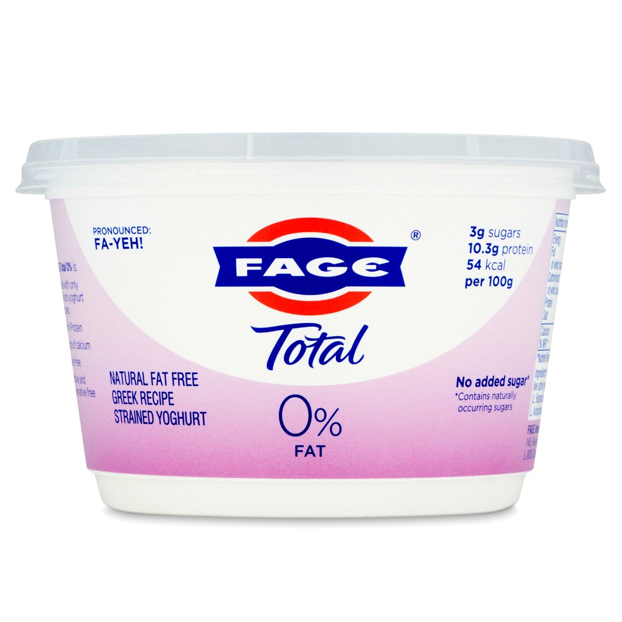 FAGE Total 0% Natural Fat Free Greek Recipe Strained Yogurt 450g - Moo Local