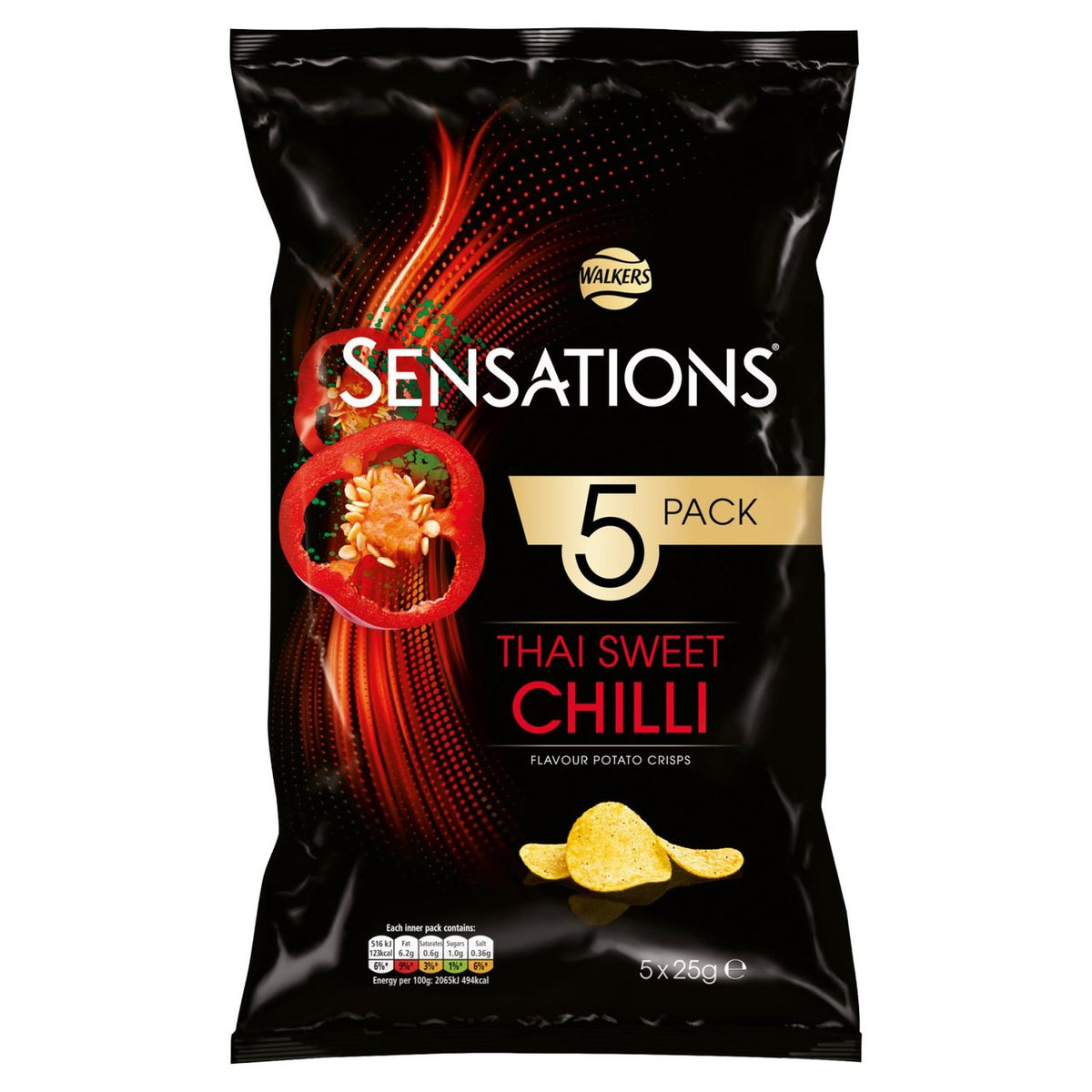Walkers Sensations Thai Sweet Chilli Multipack Crisps 5x25g - Moo Local