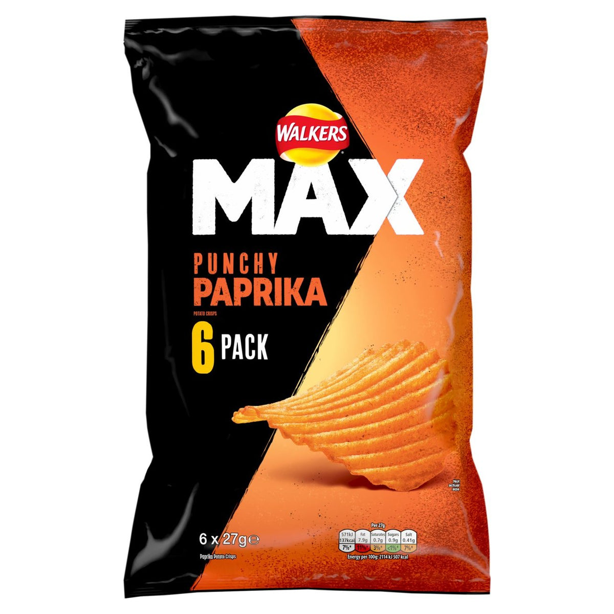 Walkers Max Paprika Crisps 6x27g - Moo Local