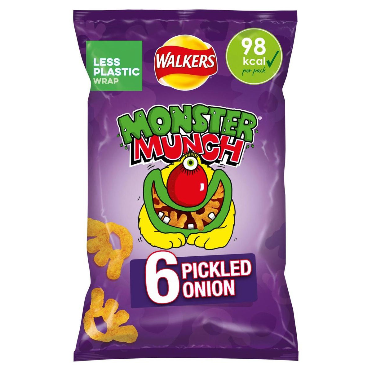 Walkers Monster Munch Pickled Onion Multipack Crisps Snacks 6x20g - Moo Local