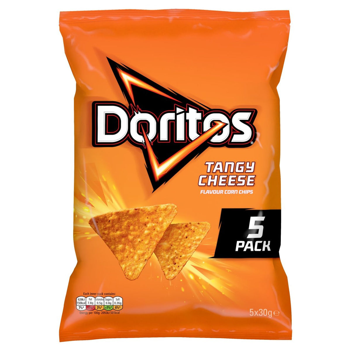 Doritos Tangy Cheese Multipack Tortilla Crisps 5x30g - Moo Local
