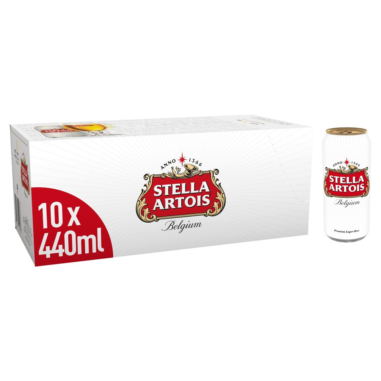 Stella Artois Lager Beer Cans 10 x 440ml (6697791651929)