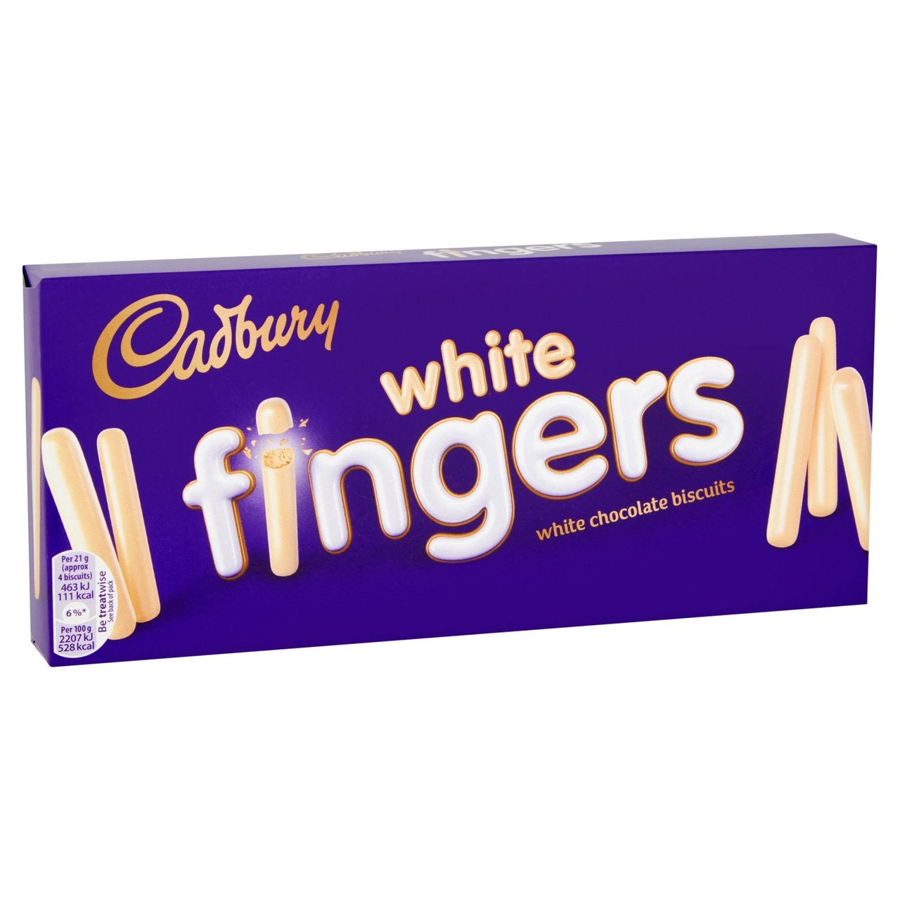 Cadbury White Chocolate Fingers Biscuits 114G (4789677326425)