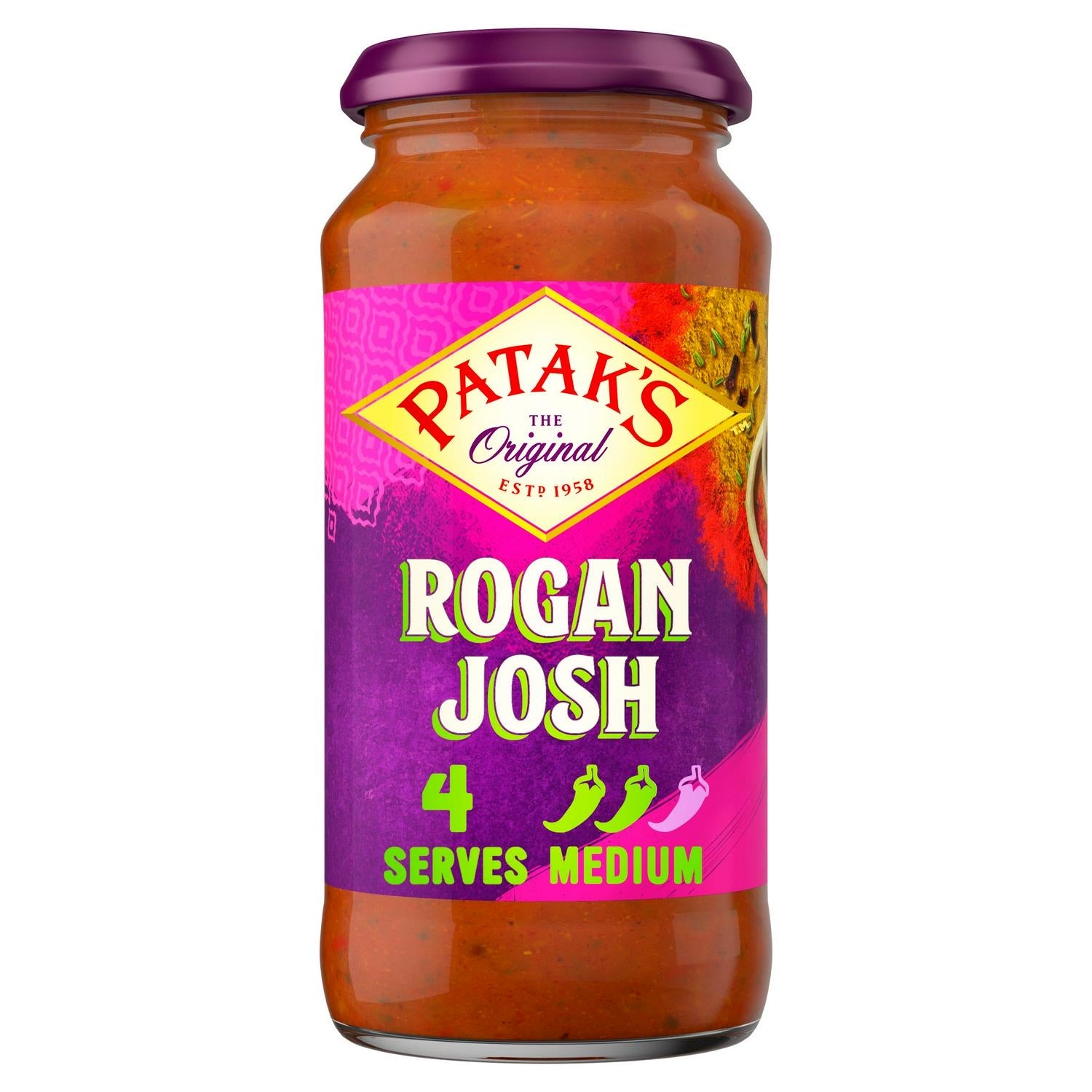 Patak's Medium Hot Rogan Josh Cooking Sauce 450G (6551987847257)