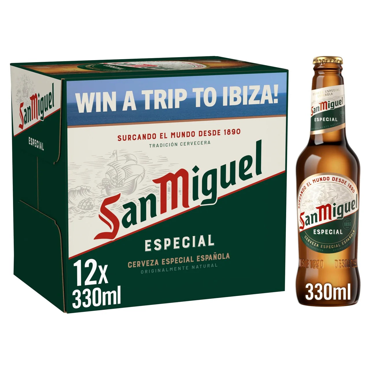 San Miguel Premium Lager Beer Bottles 12x330ml