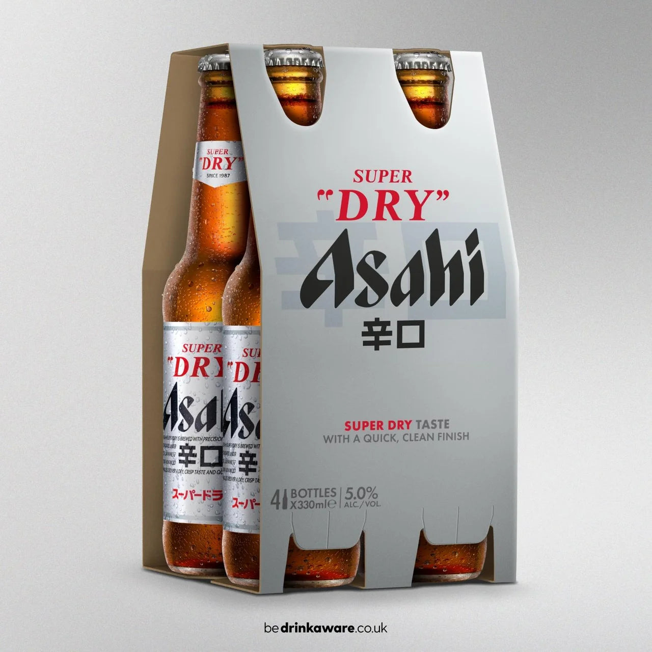 Asahi Super Dry Beer Lager Bottles 4x330ml