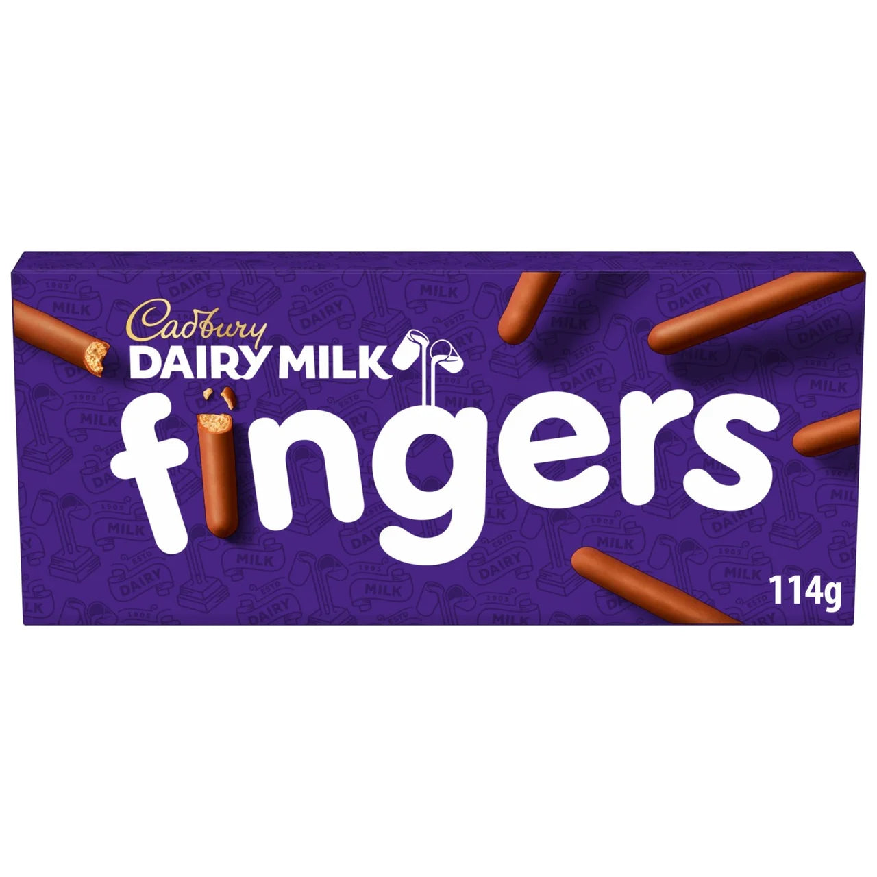 Cadbury Dairy Milk Fingers Milk Chocolate Covered Biscuits 114g