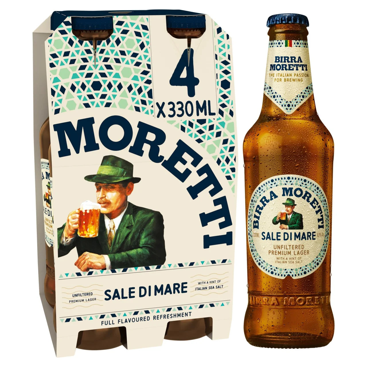 Birra Moretti Sale Di Mare Unfiltered Lager Beer Bottles 4 x 330ml