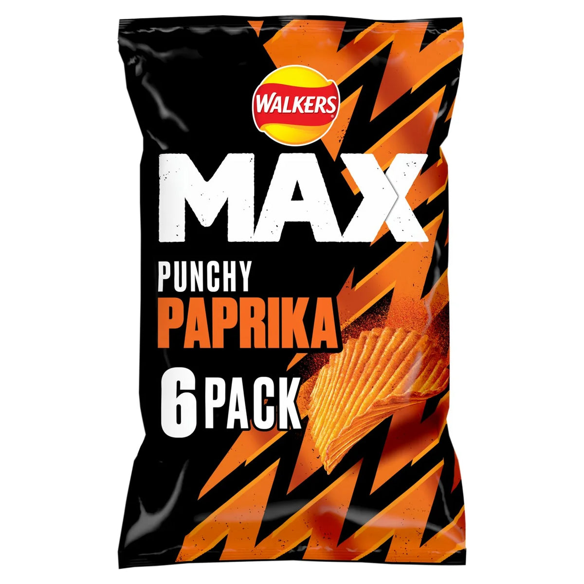 Walkers Max Punchy Paprika Multipack Crisps 6x27g