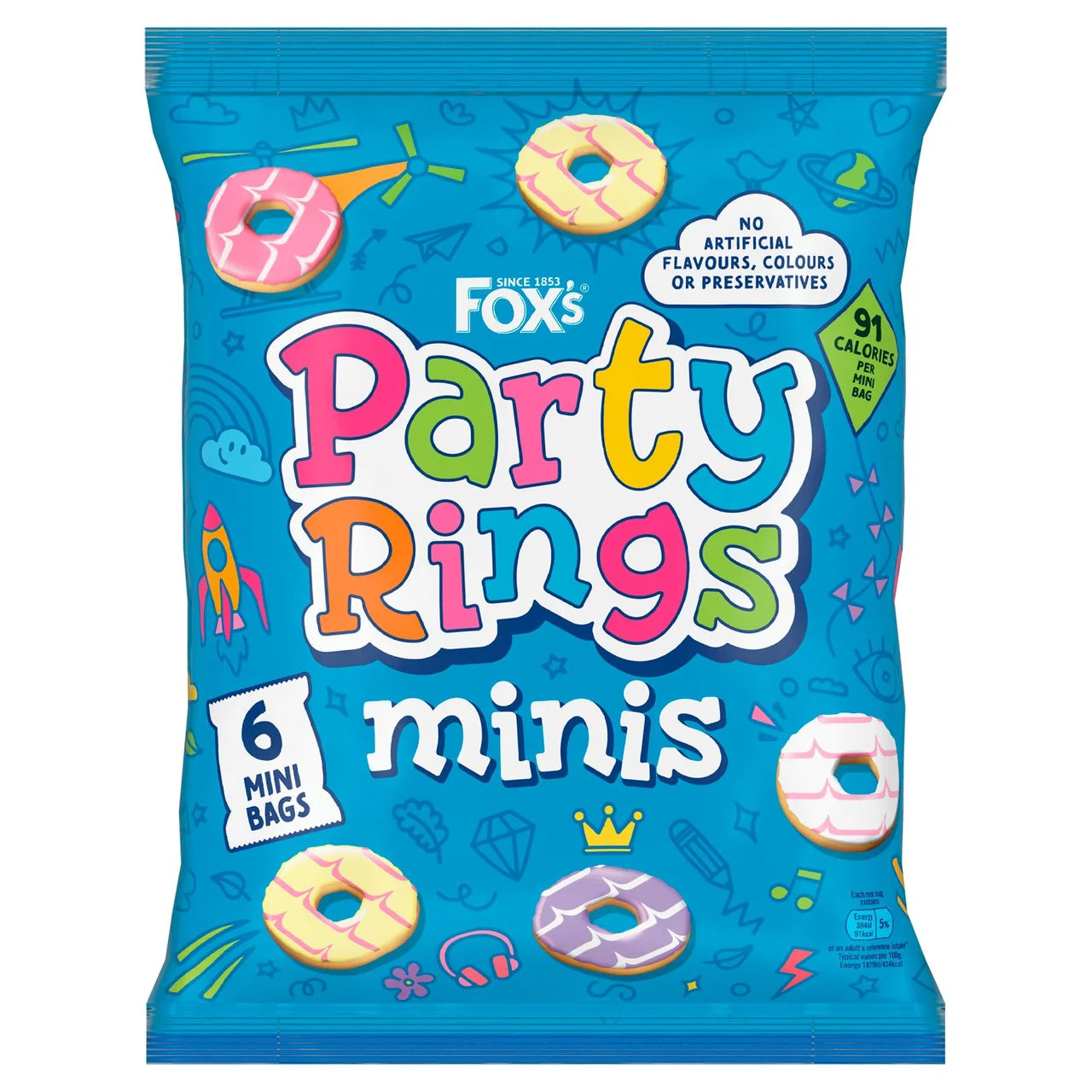 Fox's Biscuits Party Rings Minis Multipack 6 x 20g