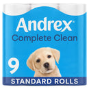 Andrex Complete Clean Toilet Tissue x9 Rolls