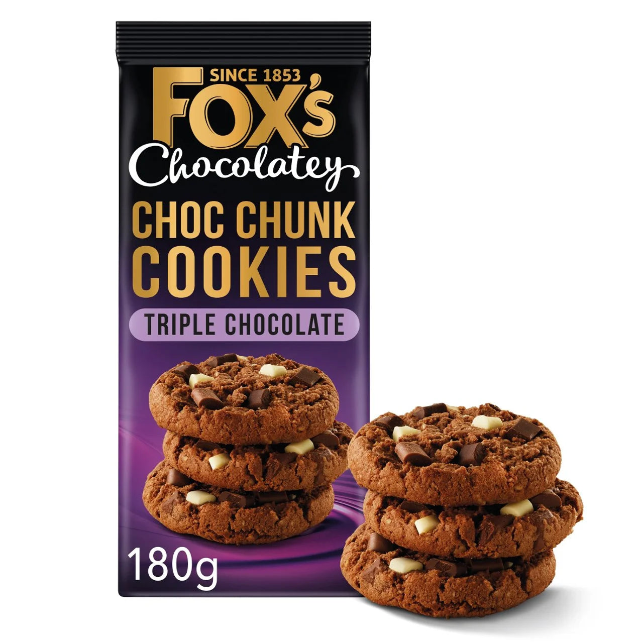 Fox's Chunkie Triple Chocolate Cookie Biscuits 180g