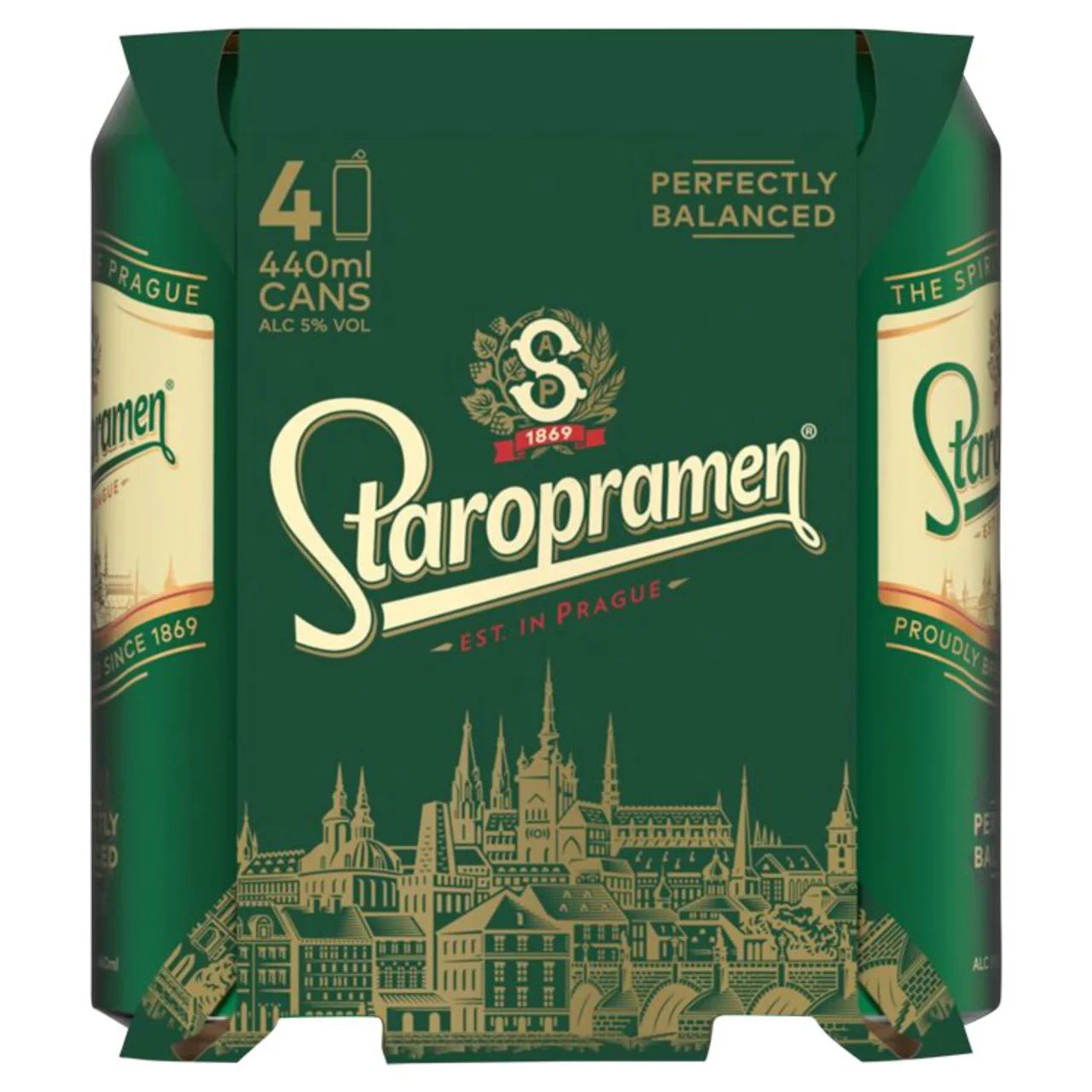 Staropramen Premium Czech Style Pilsner Lager Beer Can 4x440ml