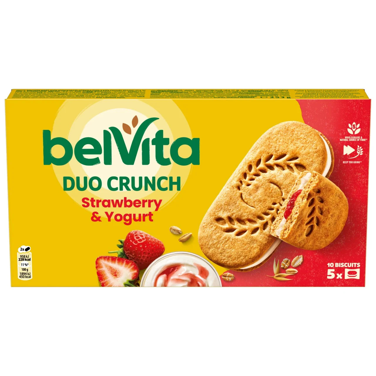 Belvita Duo Crunch Strawberry & Yogurt Cereal Snack Bars Multipack x5