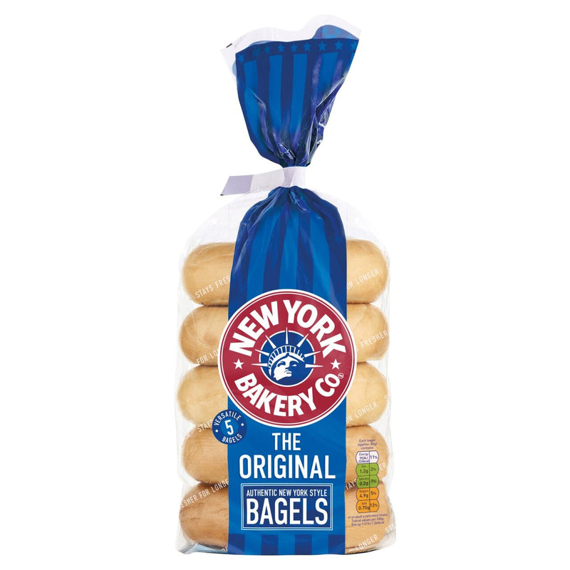 New York Bakery Co. Plain Bagels 5 per pack