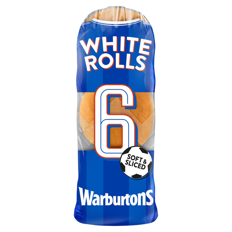 Warburtons 6 Soft Sliced White Rolls - Moo Local