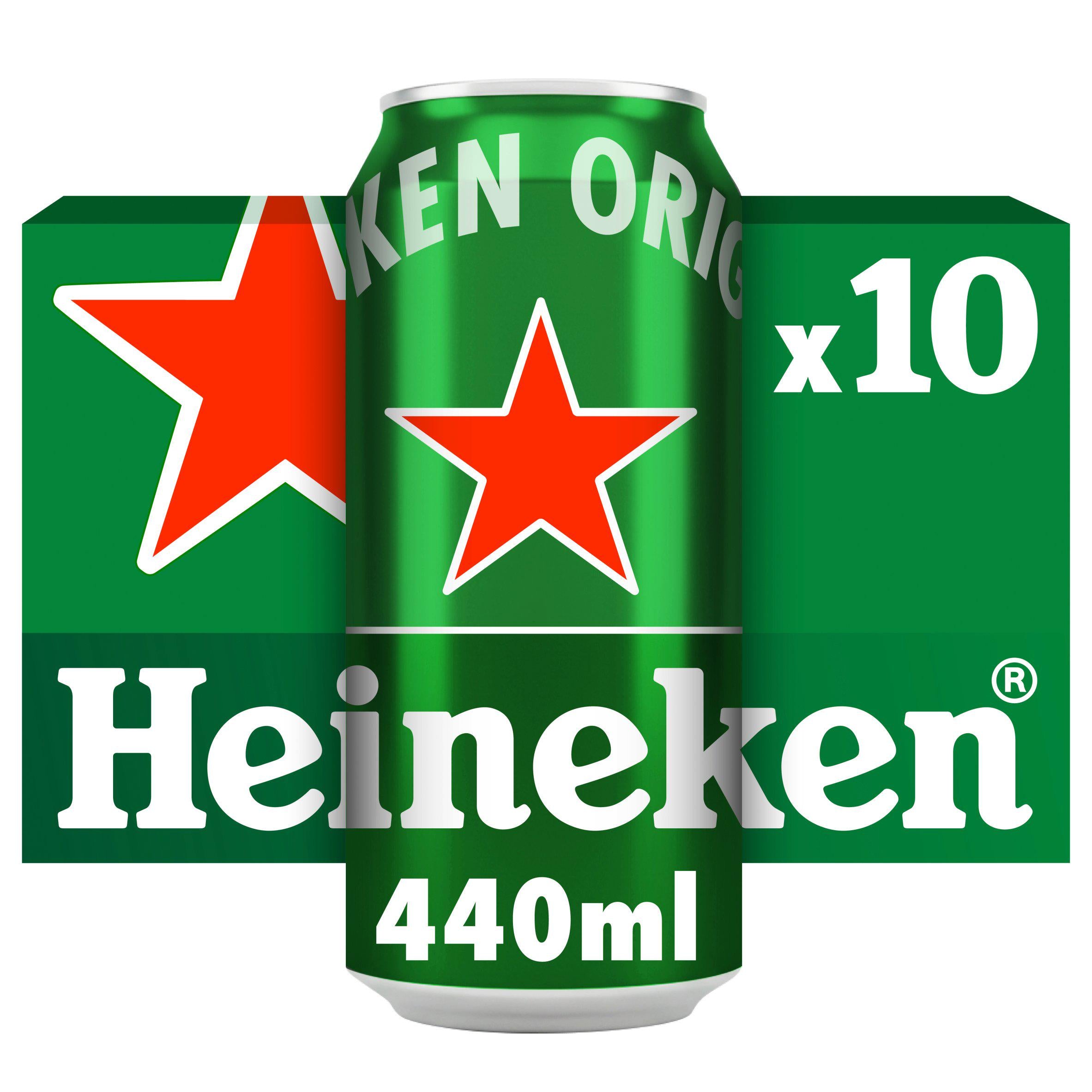Heineken Original Premium Lager Beer Cans 10 x 440ml